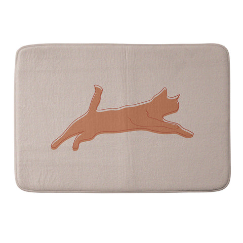 Christabel Jumping Cat Memory Foam Bath Mat