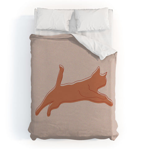Christabel Jumping Cat Duvet Cover