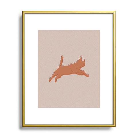 Christabel Jumping Cat Metal Framed Art Print