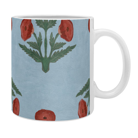 Christabel Pastel Mughal Poppies Pattern Coffee Mug