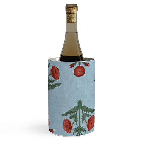 Christabel Pastel Mughal Poppies Pattern Wine Chiller