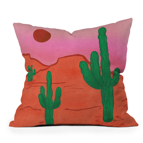 Christabel Pink Desert Dreams Outdoor Throw Pillow