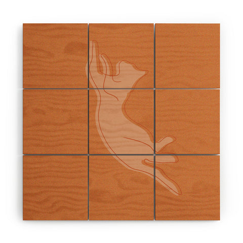 Christabel Playing Cat I Wood Wall Mural