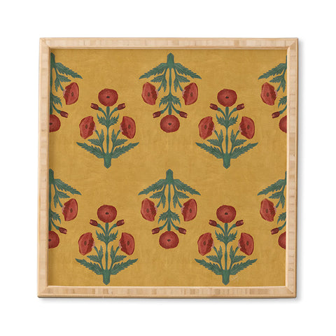 Christabel Yellow and Red Mughal Poppies Framed Wall Art