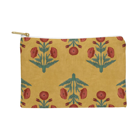 Christabel Yellow and Red Mughal Poppies Pouch