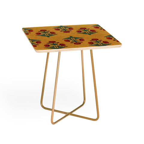 Christabel Yellow and Red Mughal Poppies Side Table
