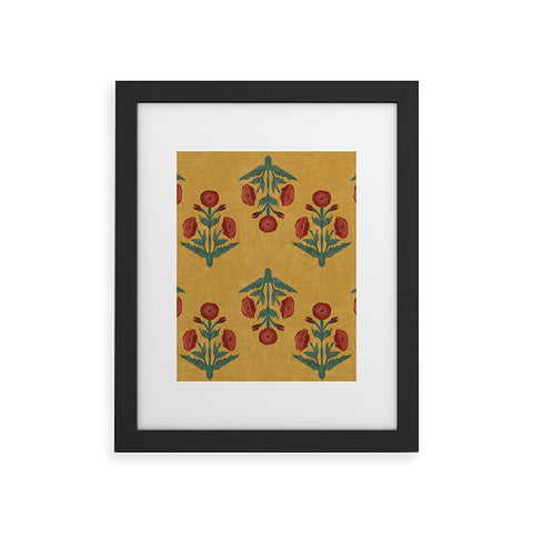 Christabel Yellow and Red Mughal Poppies Framed Art Print