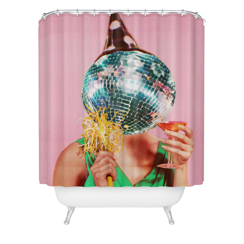 Chromoeye Cheers Pink Shower Curtain