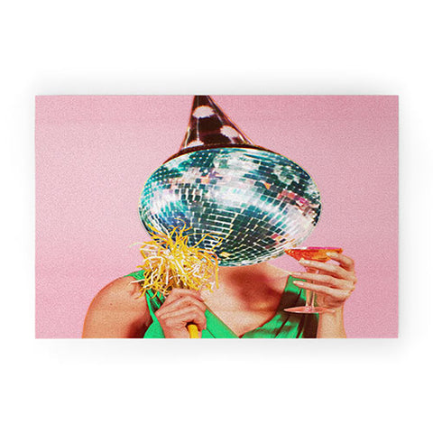 Chromoeye Cheers Pink Welcome Mat