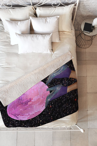 Chromoeye Dancing in the Moonlight I Fleece Throw Blanket