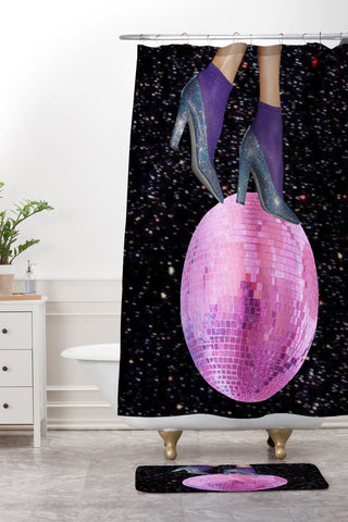 Chromoeye Dancing in the Moonlight I Shower Curtain And Mat