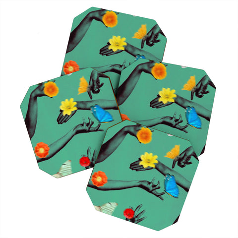 Chromoeye Jewels in Teal Coaster Set