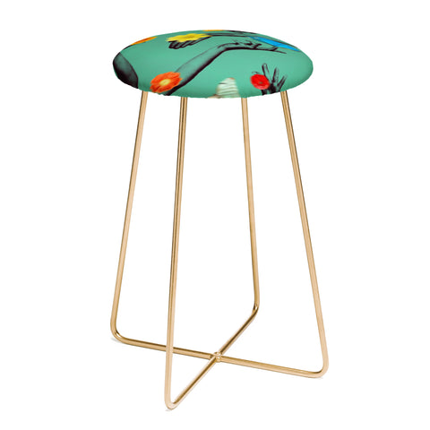Chromoeye Jewels in Teal Counter Stool