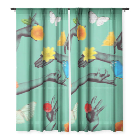 Chromoeye Jewels in Teal Sheer Non Repeat