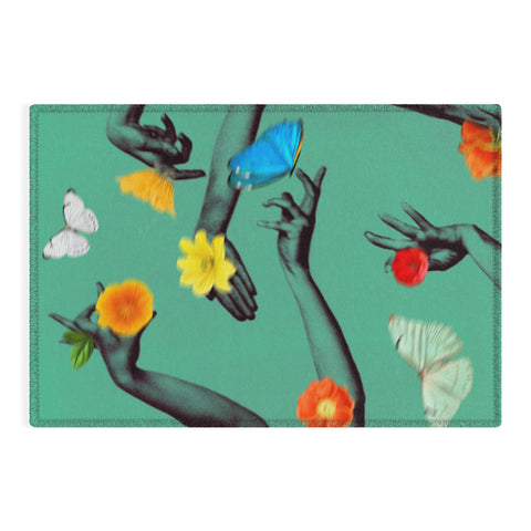 Chromoeye Jewels in Teal Outdoor Rug