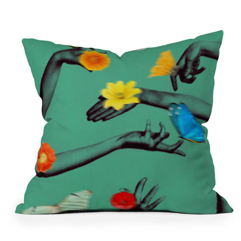 Chromoeye Jewels in Teal Throw Pillow