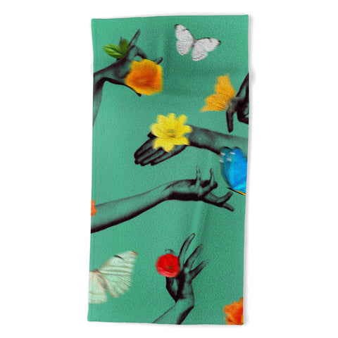 Chromoeye Jewels in Teal Beach Towel