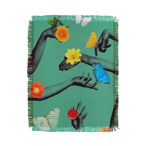 Chromoeye Jewels in Teal Throw Blanket