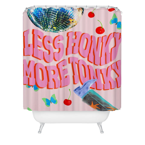 Chromoeye Less Honky More Tonky Shower Curtain