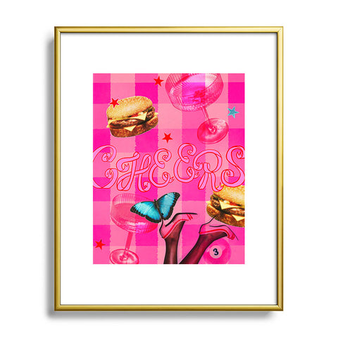 Chromoeye Pink Pony Metal Framed Art Print