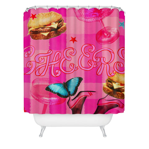 Chromoeye Pink Pony Shower Curtain