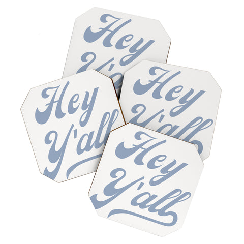 ciaojessa Hey Yall Blue Coaster Set