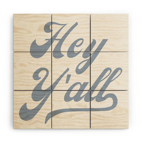 ciaojessa Hey Yall Blue Wood Wall Mural