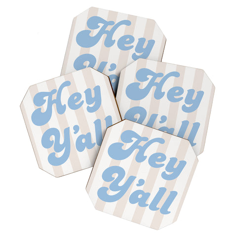 ciaojessa Hey Yall Coastal Cowgirl Coaster Set
