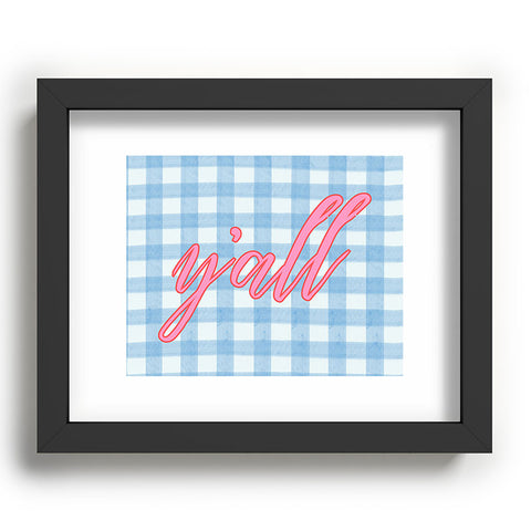 ciaojessa yall blue gingham Recessed Framing Rectangle