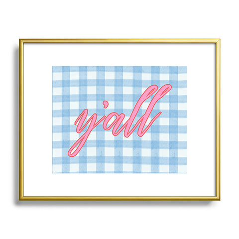 ciaojessa yall blue gingham Metal Framed Art Print