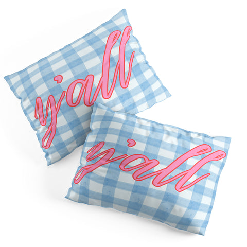 ciaojessa yall blue gingham Pillow Shams