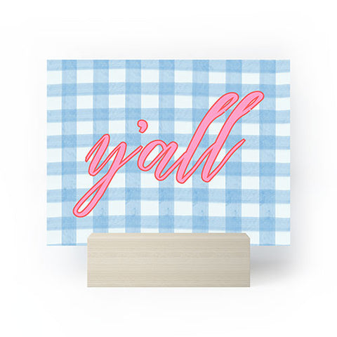 ciaojessa yall blue gingham Mini Art Print