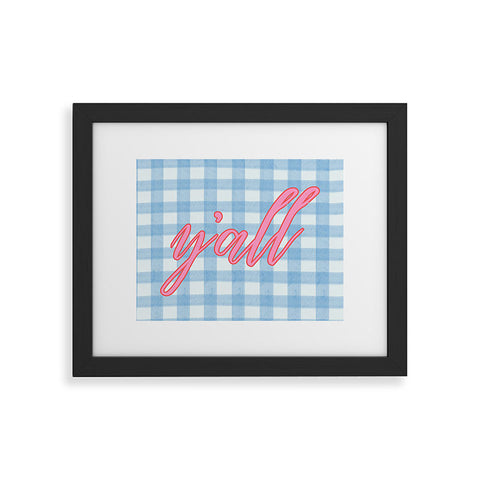 ciaojessa yall blue gingham Framed Art Print
