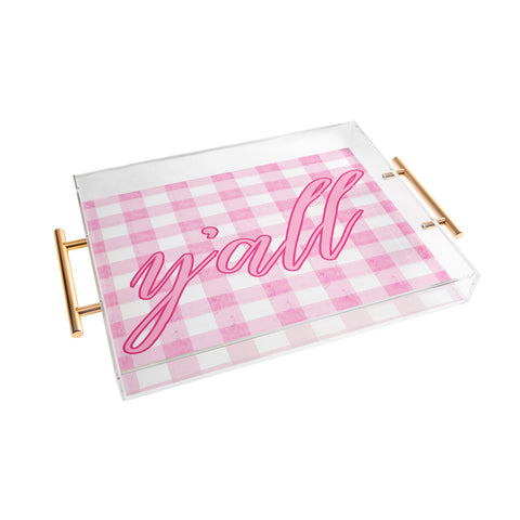 ciaojessa Yall Pink Acrylic Tray