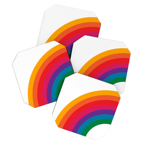 Circa78Designs Retro Bright Rainbow Left Side Coaster Set