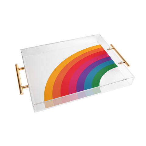 Circa78Designs Retro Bright Rainbow Left Side Acrylic Tray