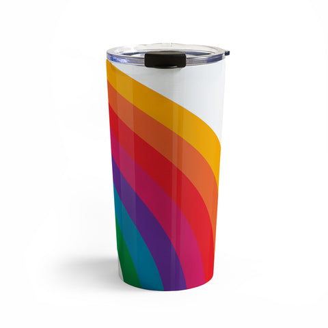 Circa78Designs Retro Bright Rainbow Right Side Travel Mug