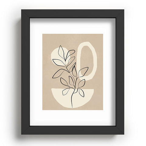 City Art Abstract Minimal Plant 7 Recessed Framing Rectangle