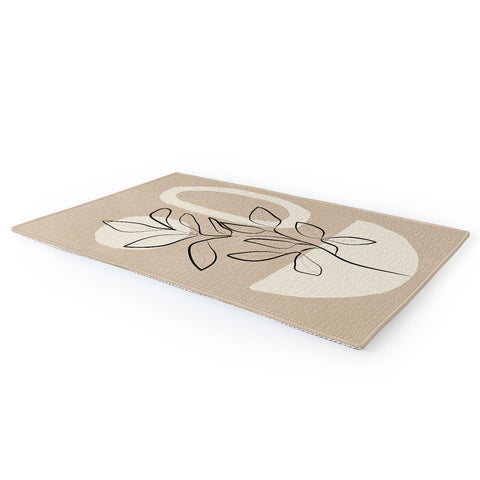 City Art Abstract Minimal Plant 7 Area Rug