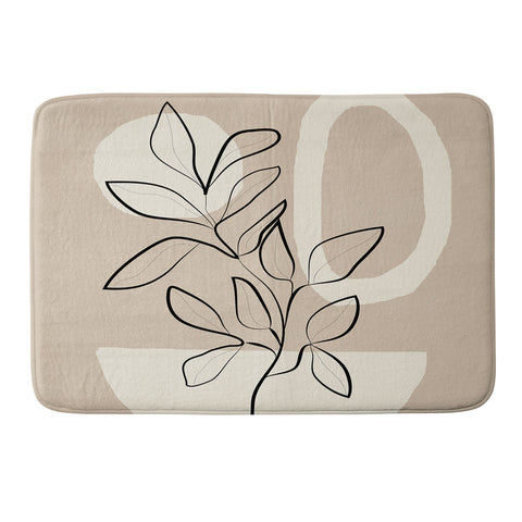 City Art Abstract Minimal Plant 7 Memory Foam Bath Mat