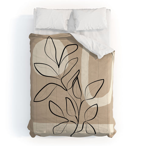 City Art Abstract Minimal Plant 7 Comforter