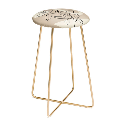 City Art Abstract Minimal Plant 7 Counter Stool