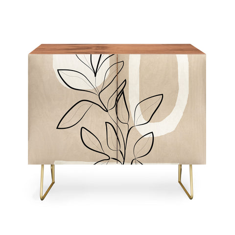 City Art Abstract Minimal Plant 7 Credenza