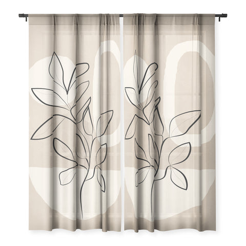 City Art Abstract Minimal Plant 7 Sheer Non Repeat