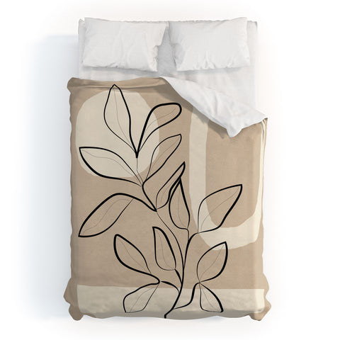 City Art Abstract Minimal Plant 7 Duvet Cover