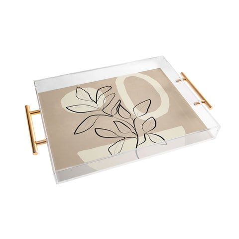 City Art Abstract Minimal Plant 7 Acrylic Tray