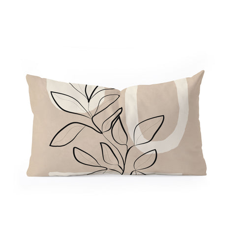 City Art Abstract Minimal Plant 7 Oblong Throw Pillow Havenly