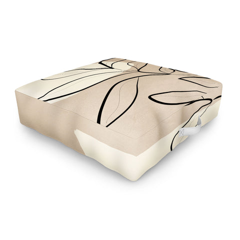 City Art Abstract Minimal Plant 7 Outdoor Floor Cushion