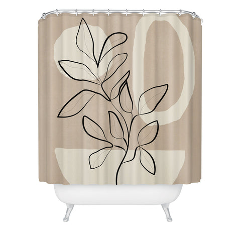 City Art Abstract Minimal Plant 7 Shower Curtain