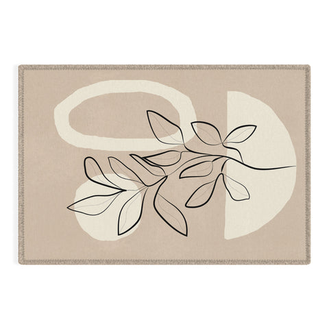 City Art Abstract Minimal Plant 7 Outdoor Rug